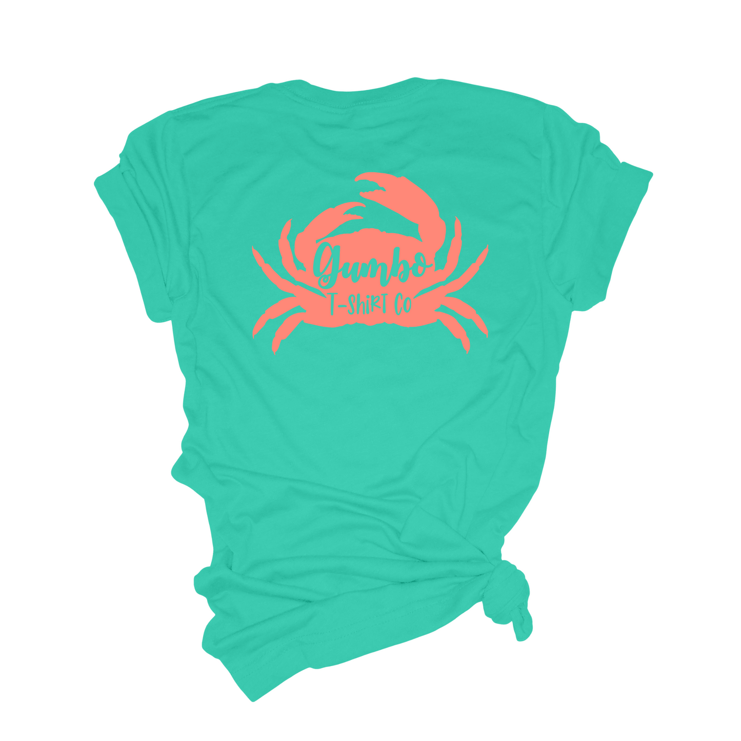 Teal Bella Canvas Tshirt- Gumbo T-shirt Co Crab Logo Shirt- Summer Shirt- Bella Canvas 3001- Louisiana Tourist T-shirt