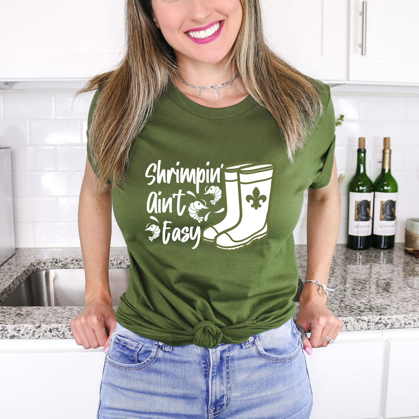 Shrimpin' Ain't Easy - Adult Unisex T-shirt - Funny Tee