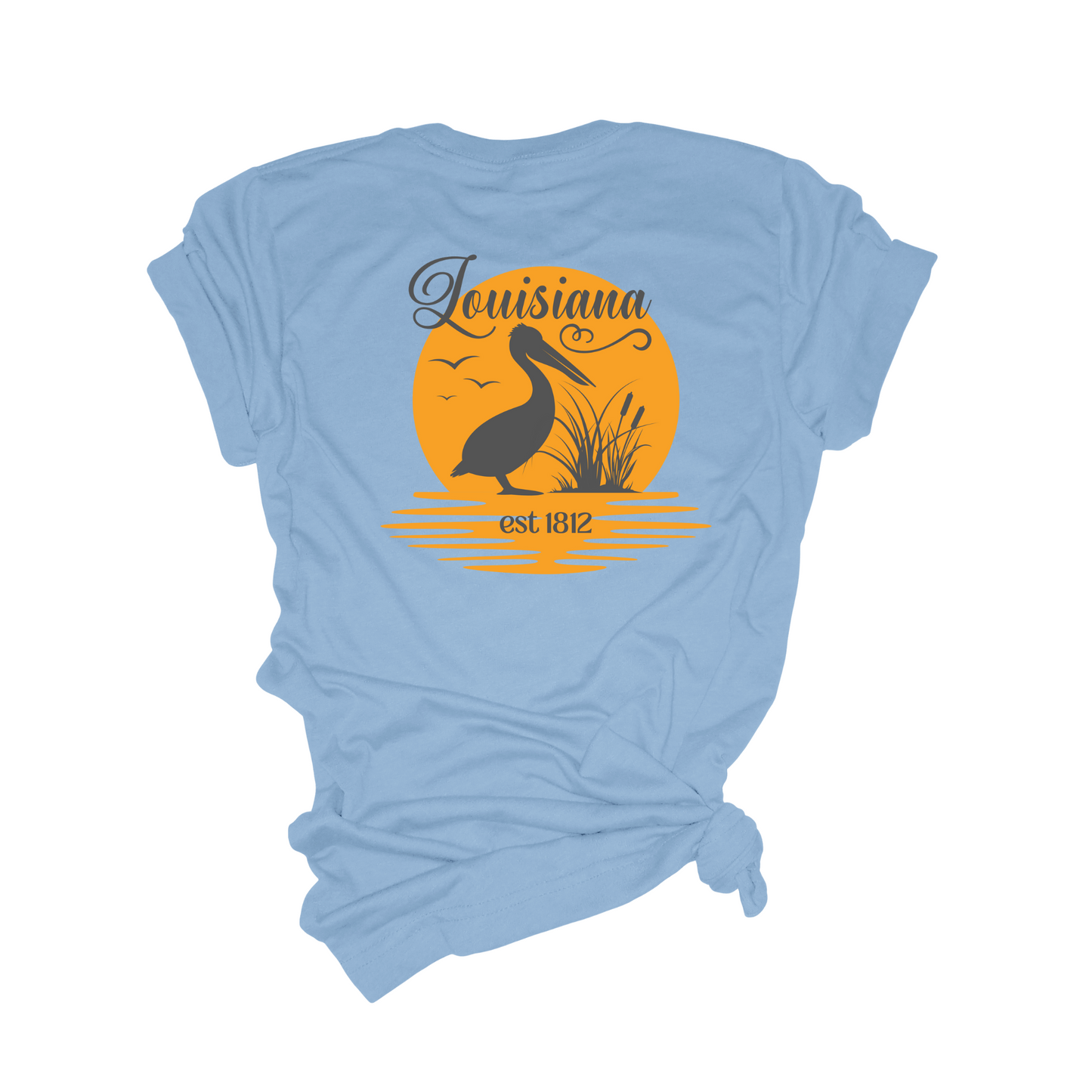 Louisiana Pelican T-shirt- Louisiana State Shirt- Pelican Shirt- Sunset Sunrise Tshirt- Bella Canvas 3001- Soft Tee- Louisiana Coast