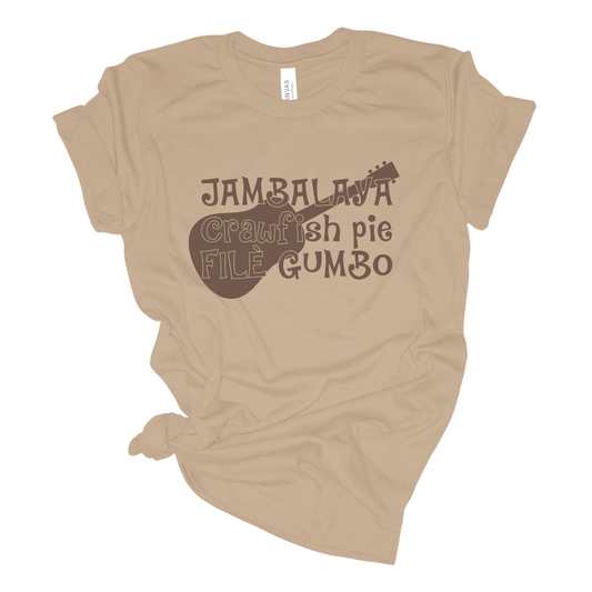 Country Music Shirt- Hank Williams- Classic Country- Jambalaya Crawfish Pie File' Gumbo- Folk Music