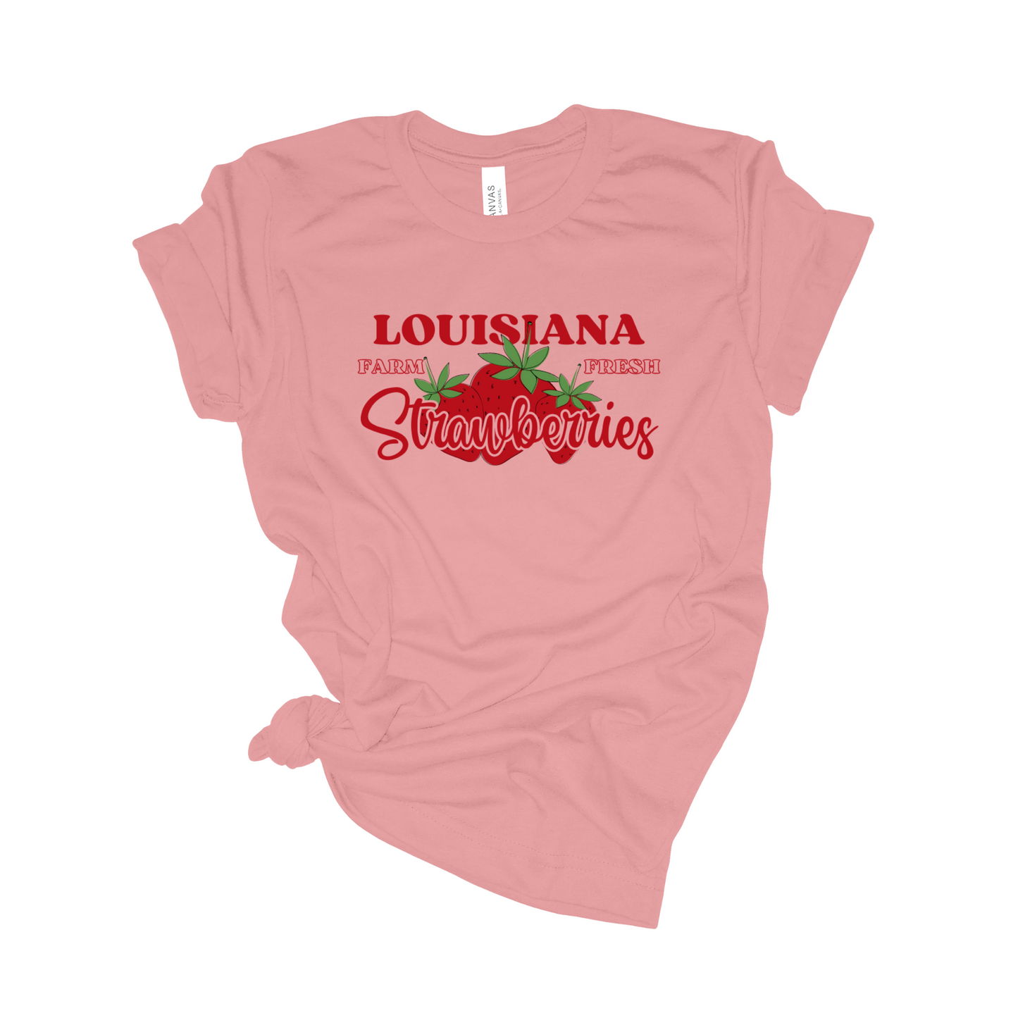 Louisiana Strawberry T-shirt- Fresh Strawberries- Ponchatoula Strawberry Festival- Gift for Mom- Gardner Gift- Farmers Market- Summer Shirt